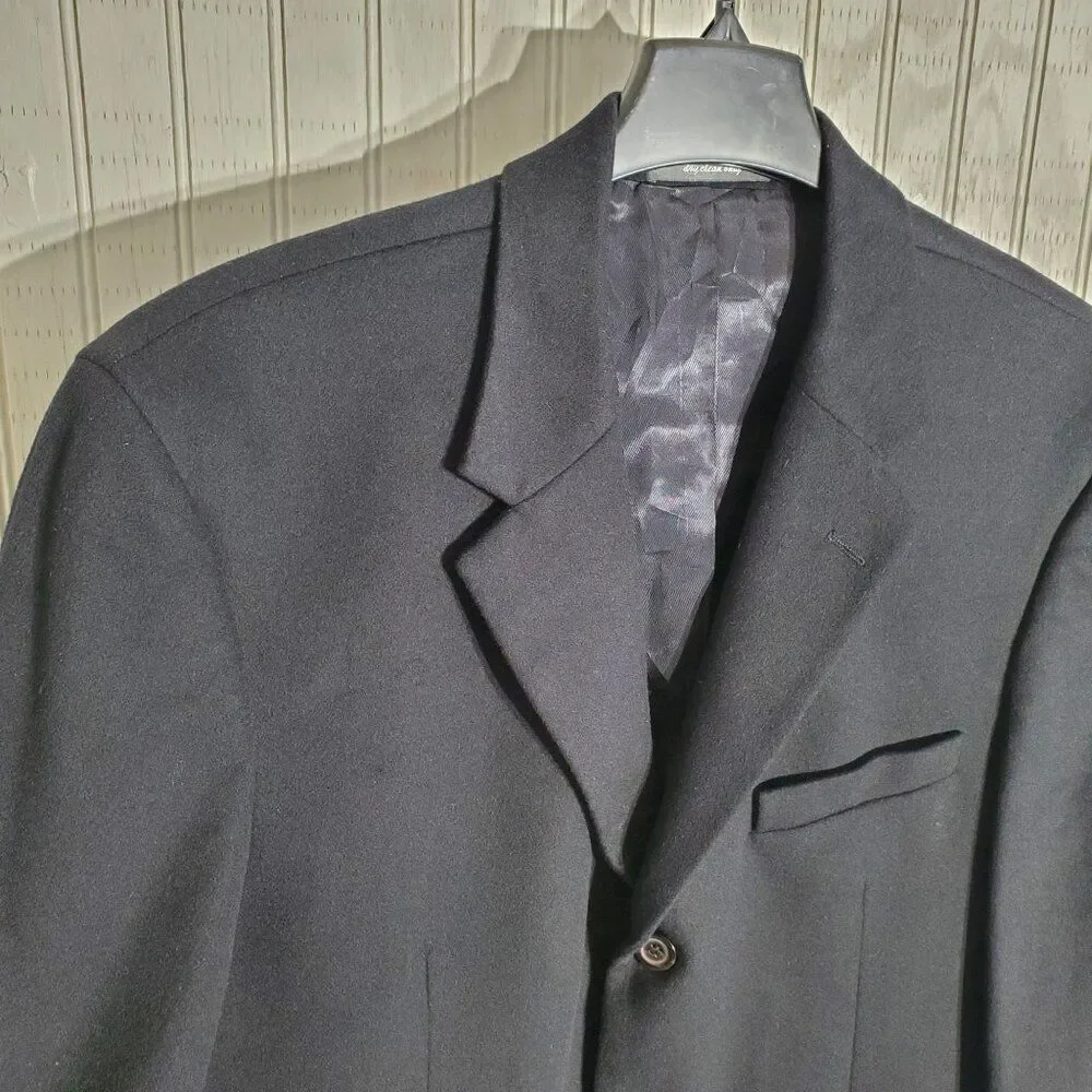 ANDREW FEZZA BLAZER BLACK WOOL/SILK/CASHMERE SIZE 44S